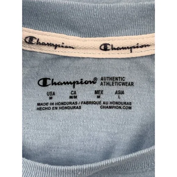 Champion Short Sleeve Blue Logo T-Shirt Womens Medium - Picture 11 of 11